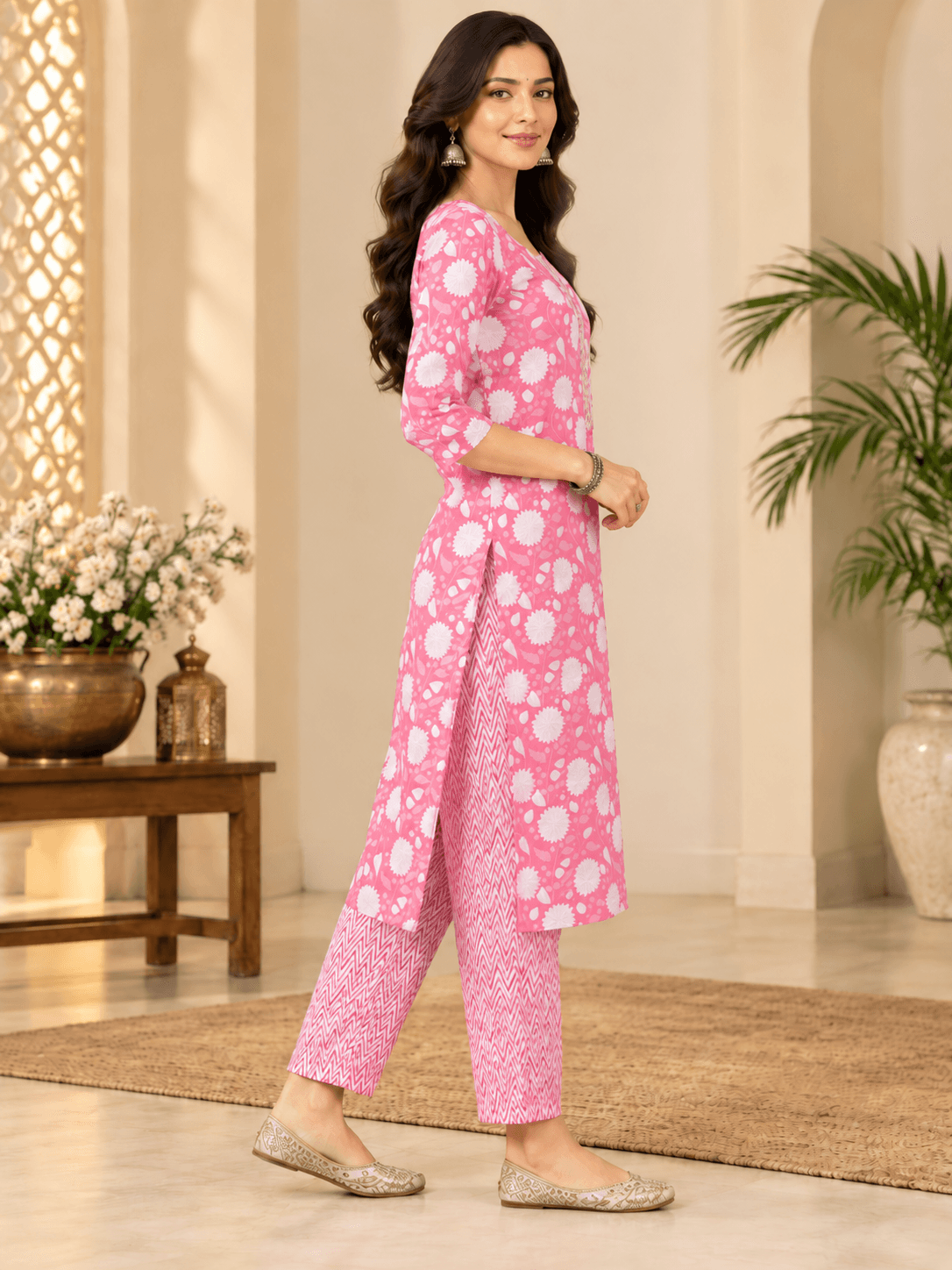 Rosy Charm Ethnic Co-ord Set back