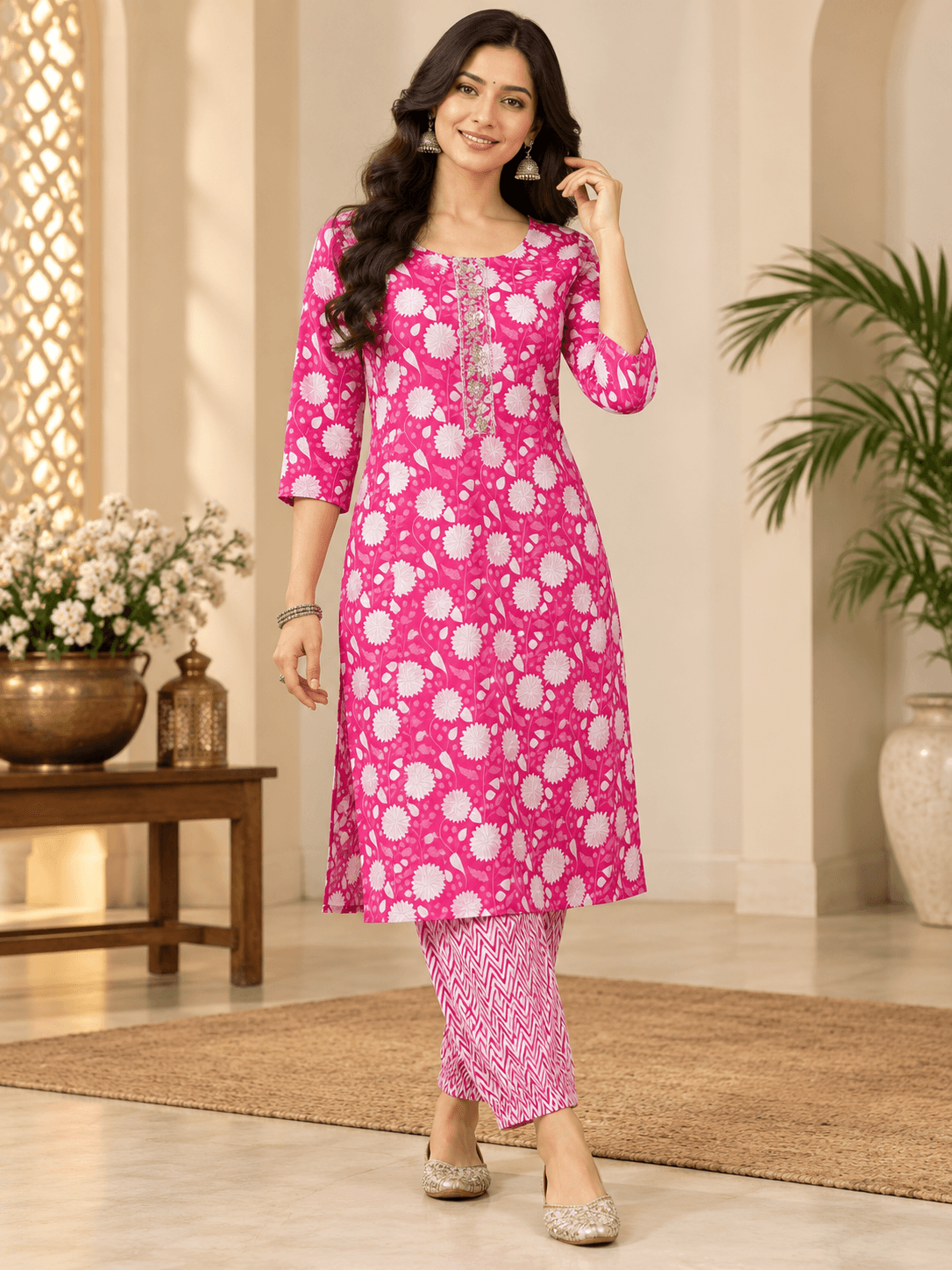 Rosy Charm Ethnic Co-ord Set