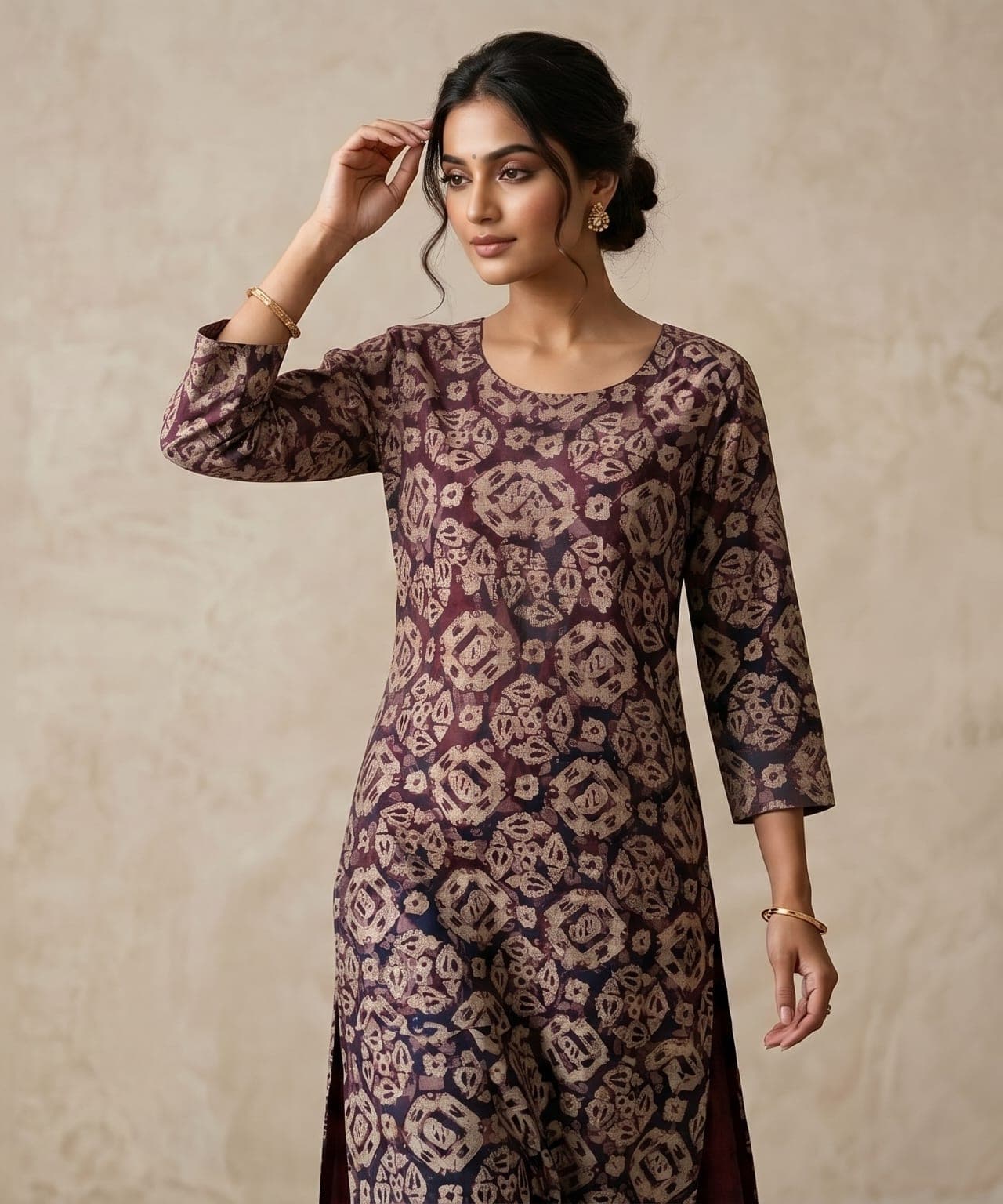 Printed Art Silk Kurti for Women